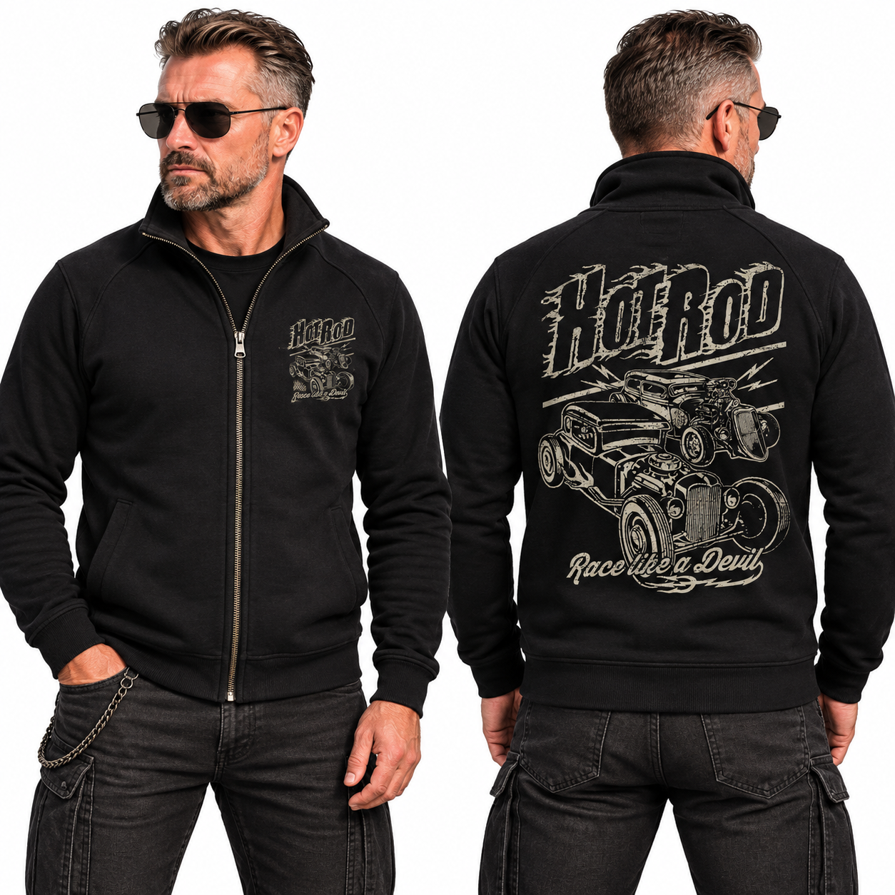 Premium Collegetakki - hot rod race like a devil (3278)