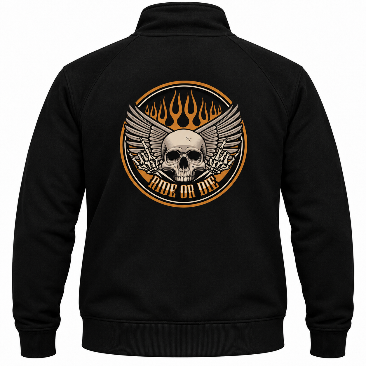 Premium Collegetakki - RIDE OR DIE FLAME SKULL (4013)