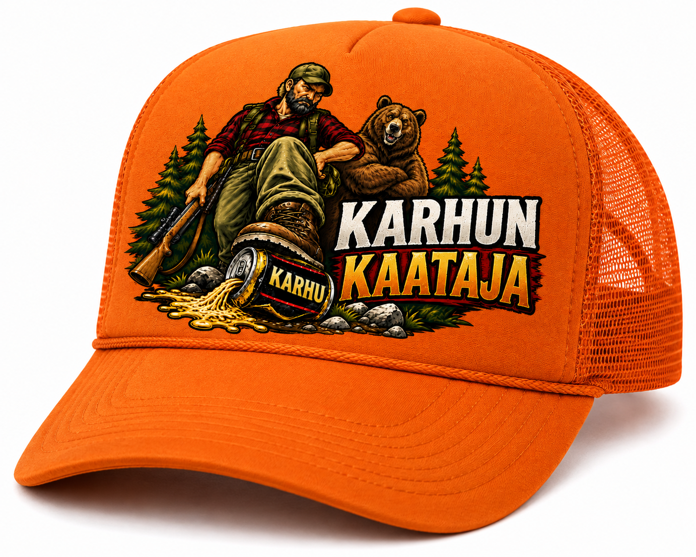 KARHUN KAATAJA Verkkoperälippis oranssi  (00 996A)