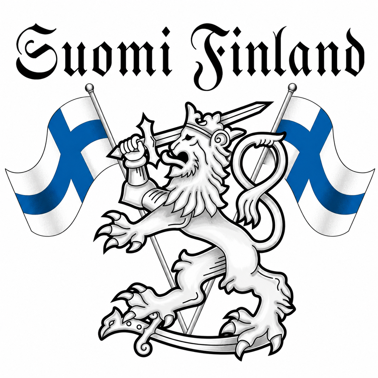 T-PAITA valkoinen - Suomi Finland - Leijona