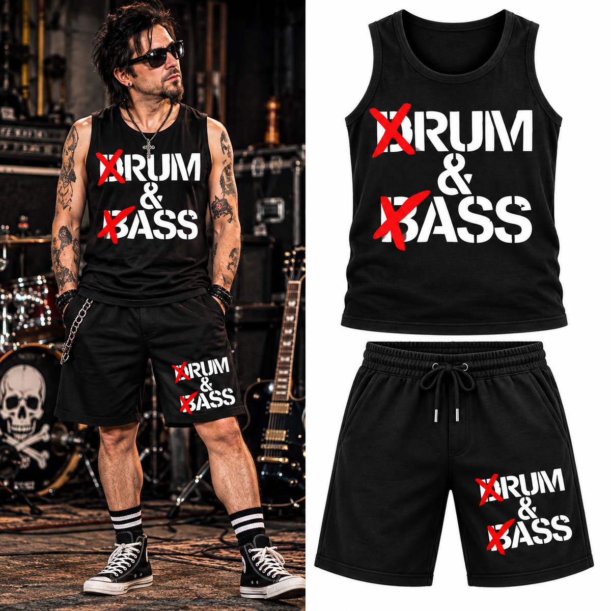 Miesten rentoilusetit - DRUM & BASS,( RUM & ASS) (00 615)