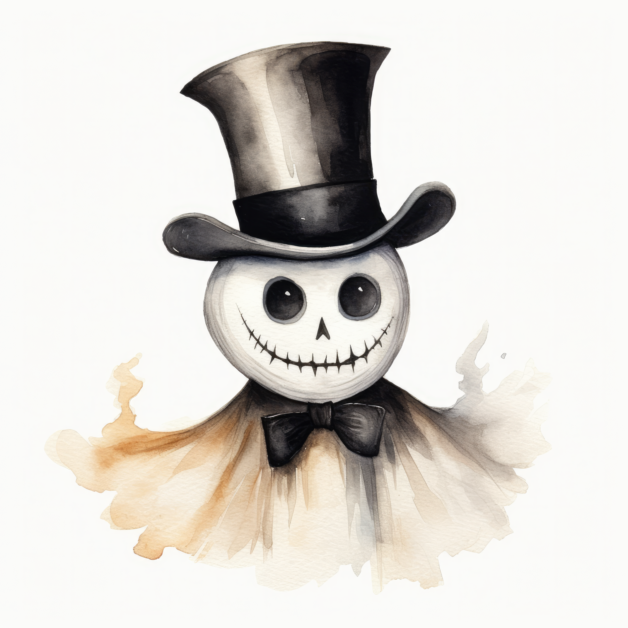 Ghost wearing a top hat hand-painted 1 (paitakuva)