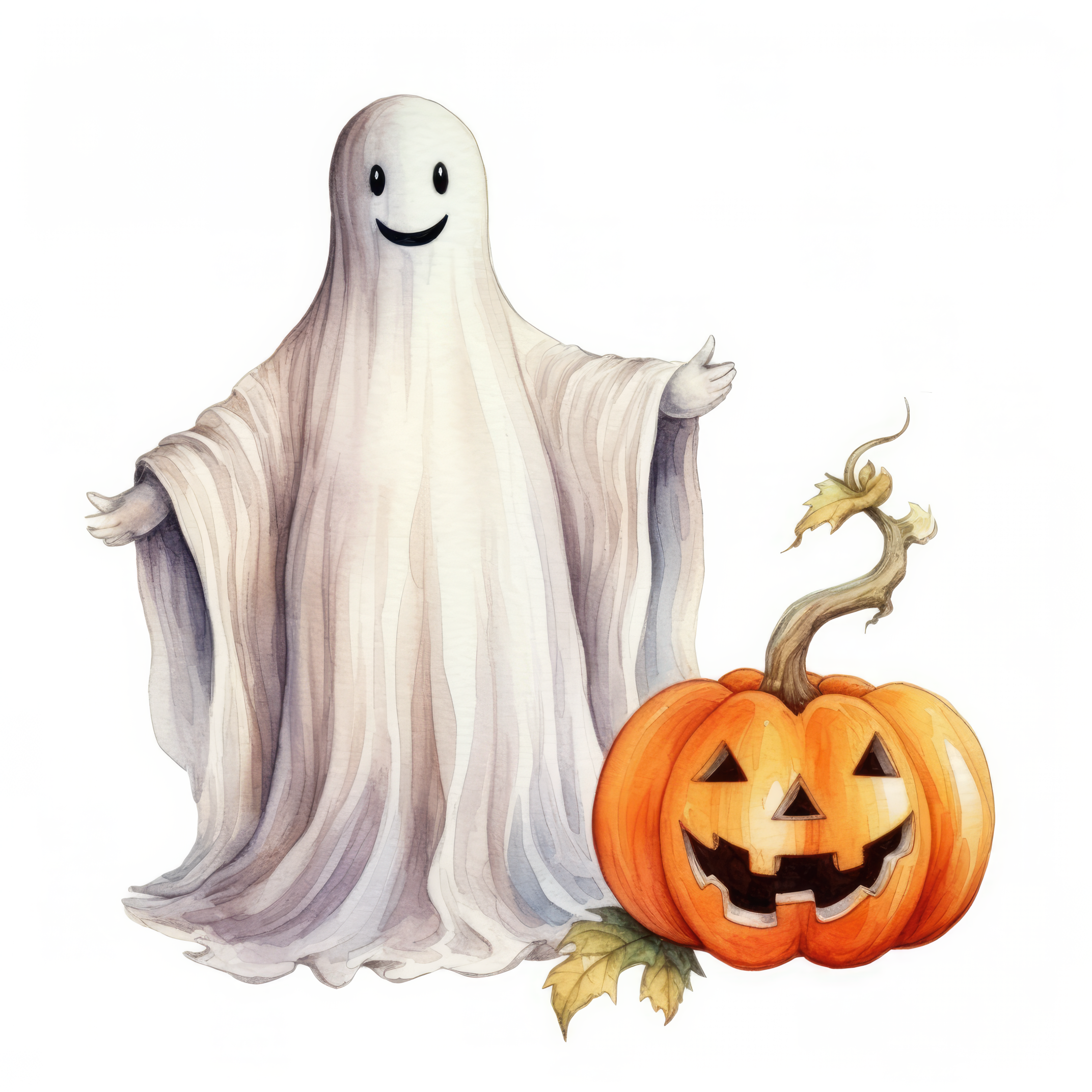 Ghost with pumpkin magical 11 (paitakuva)