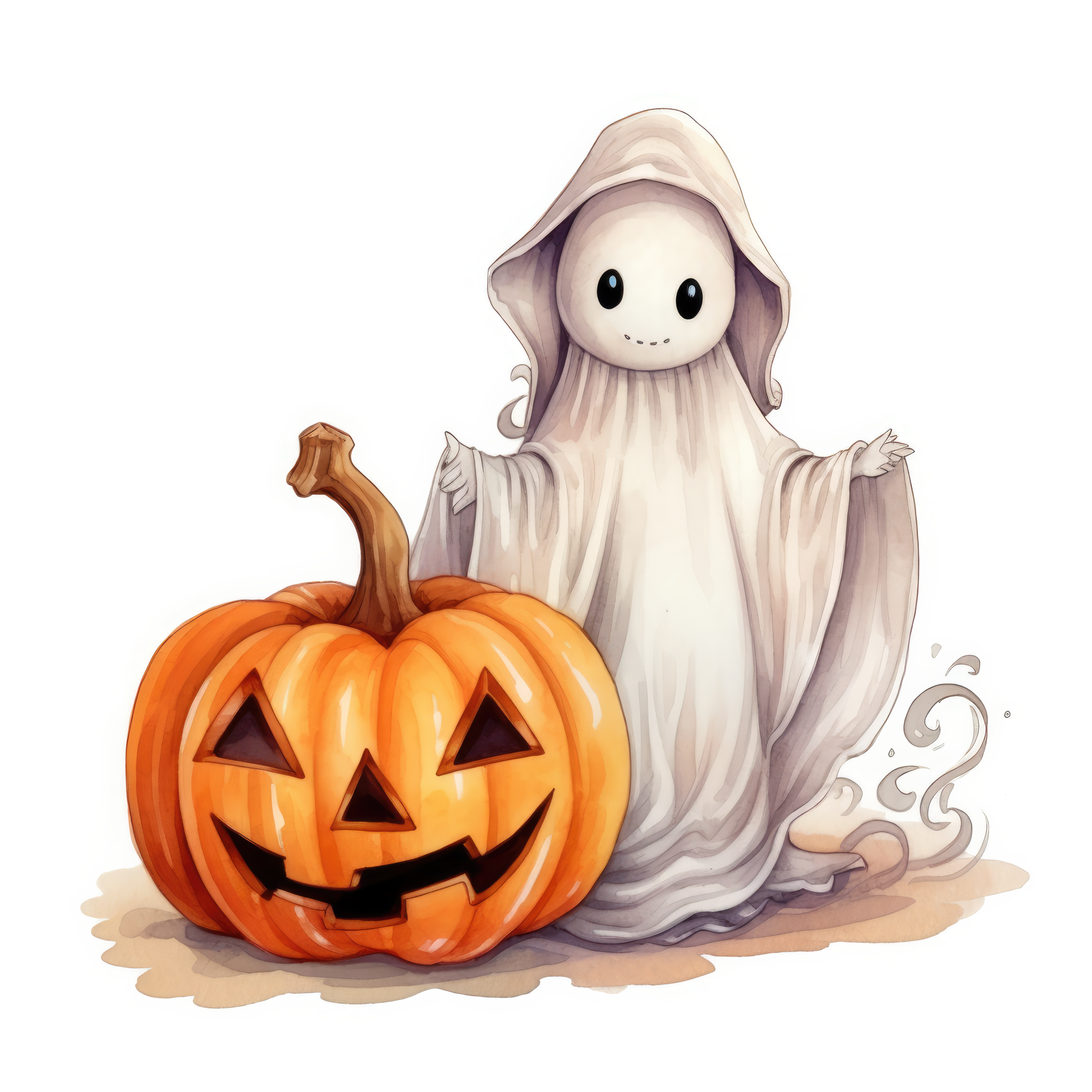 Ghost with pumpkin magical 13 (paitakuva)