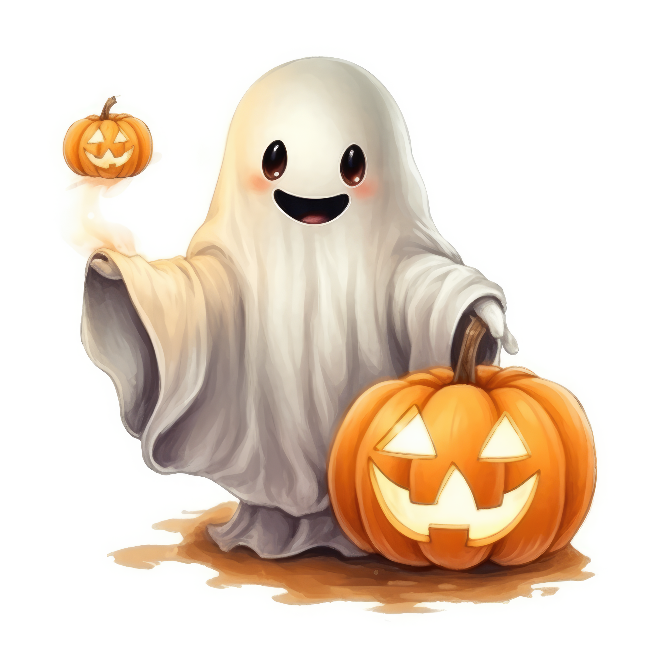 Ghost with pumpkin magical 3 (paitakuva)