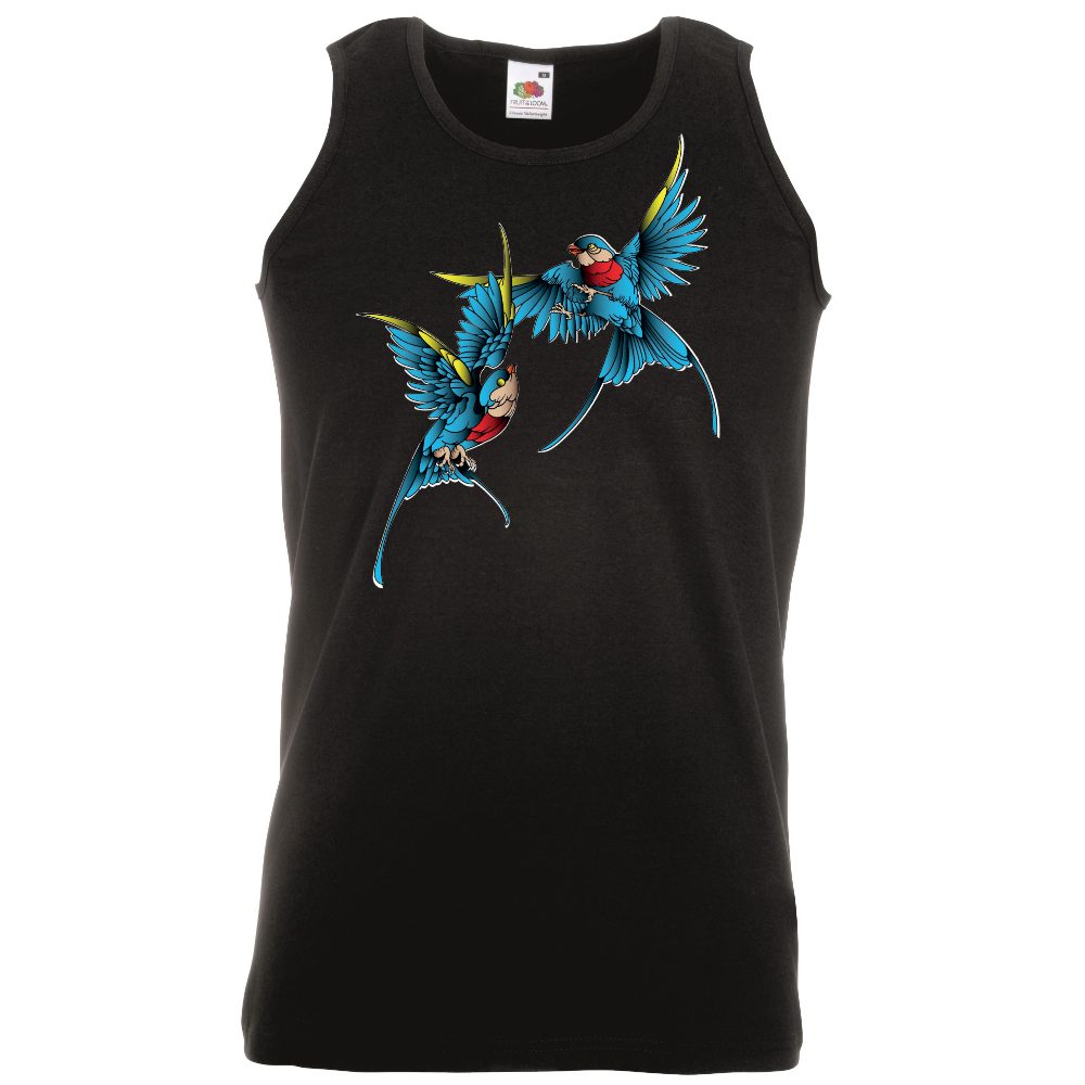 HIHATON T-PAITA MUSTA - Flying Birds (3270)