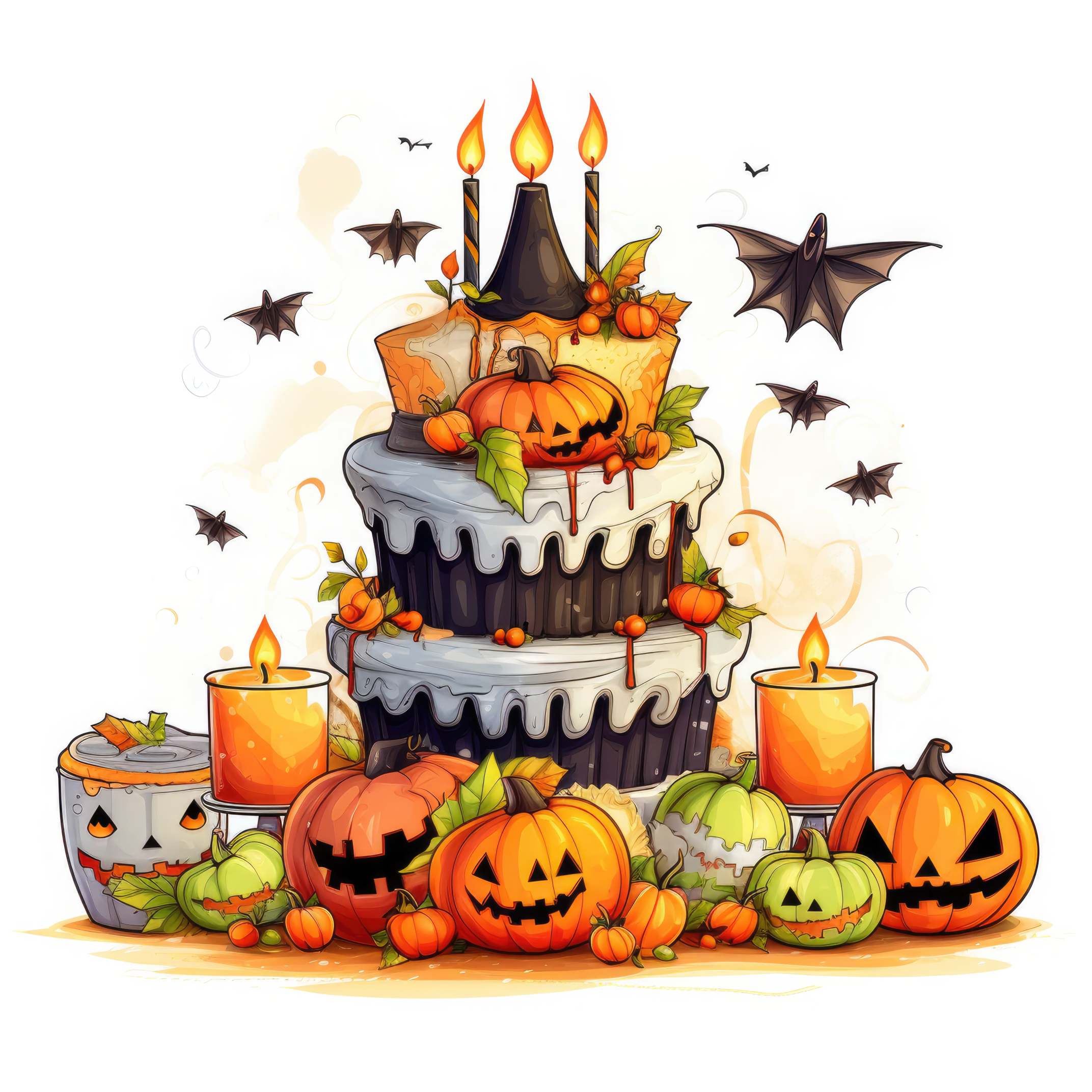 Halloween design a birthday cake with the halloween 1 (paitakuva)