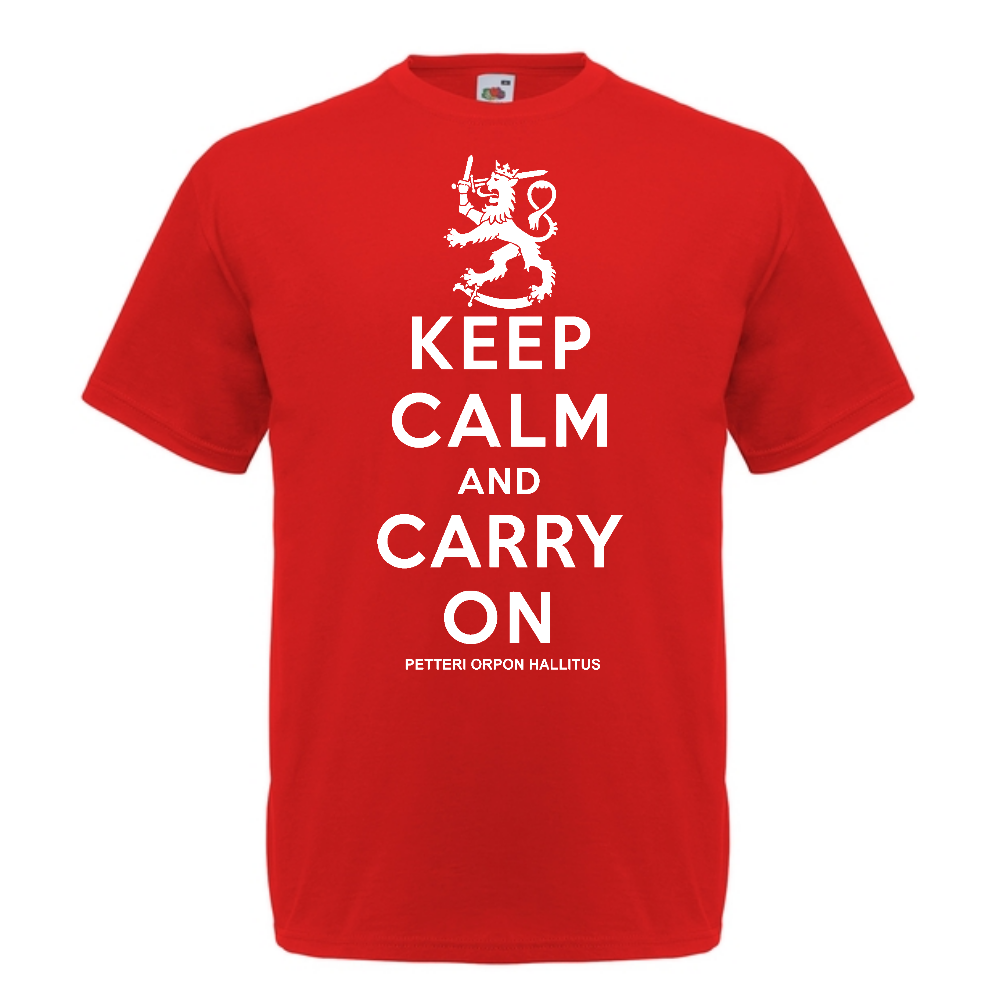 T-PAITA - KEEP CALM and CARRY ON PETTERI ORPON HALLITUS  (00 843)
