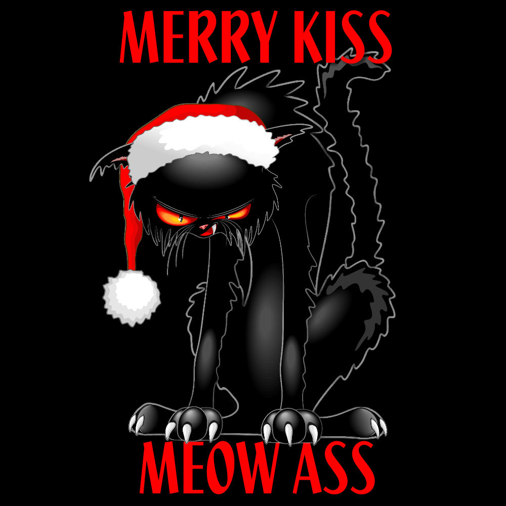 JOULU COLLEGE MUSTA - MERRY KISS MEOW ASS (00 442)