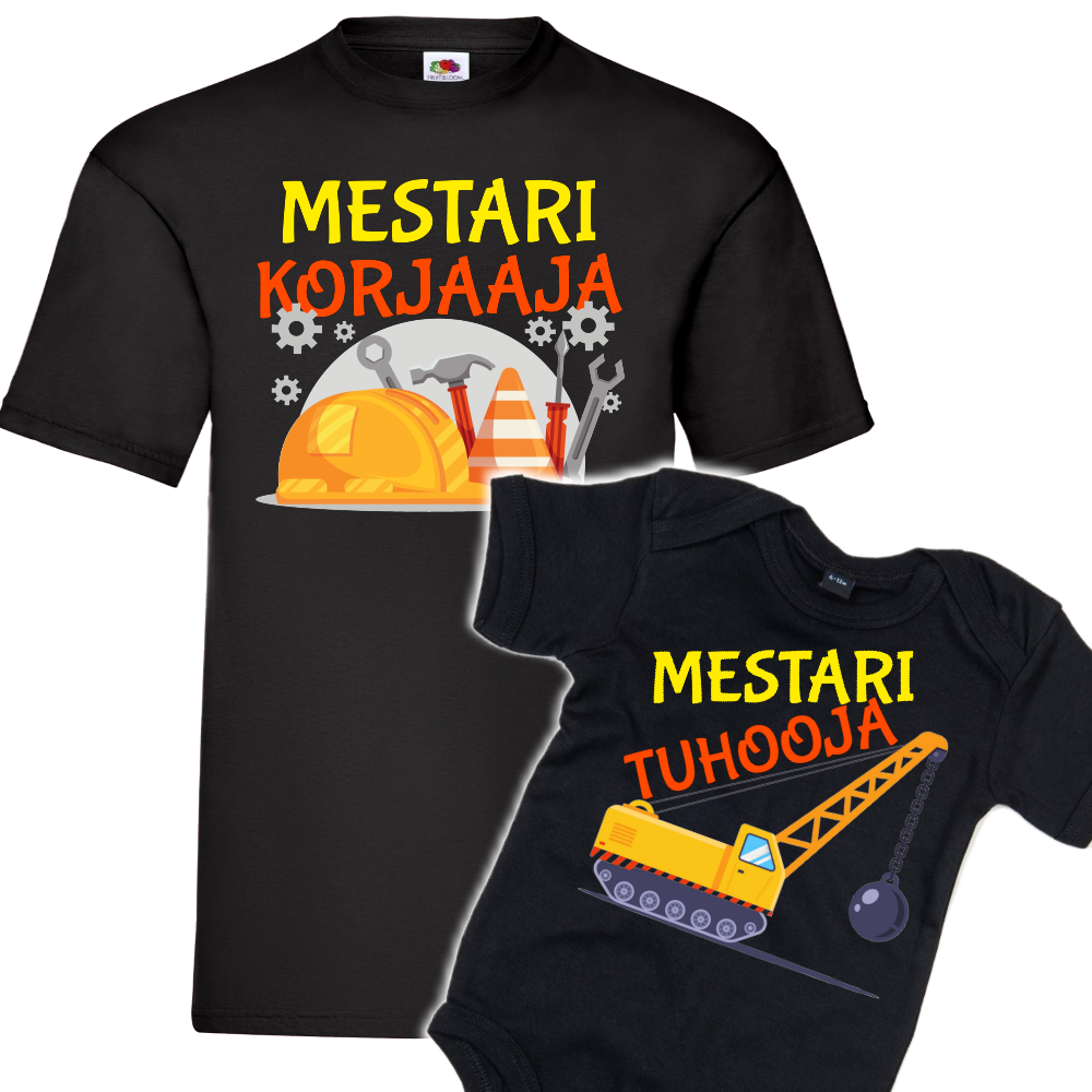 MIESTEN mu T-PAITA + VAUVAN BODY MESTARI (00 320)