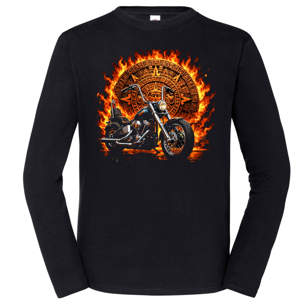 PITKÄHIHAINEN T-PAITA MUSTA - AZTEC