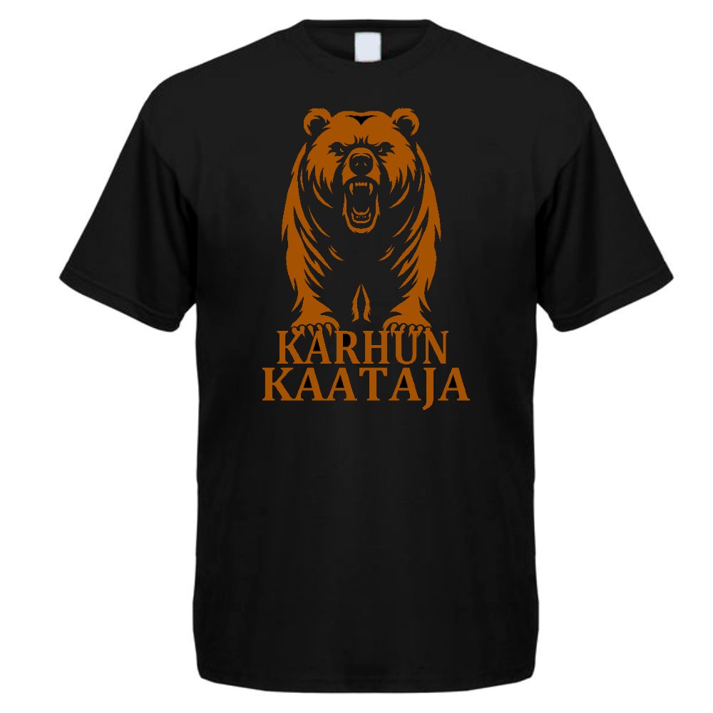 T-PAITA MUSTA - KARHUN KAATAJA