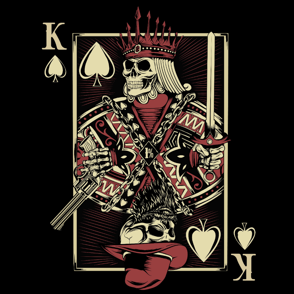 T-PAITA MUSTA - King Card (2885)