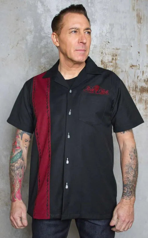 KAULUSPAITA - Lounge Shirt Sound of Rock'n'Roll - bordeaux