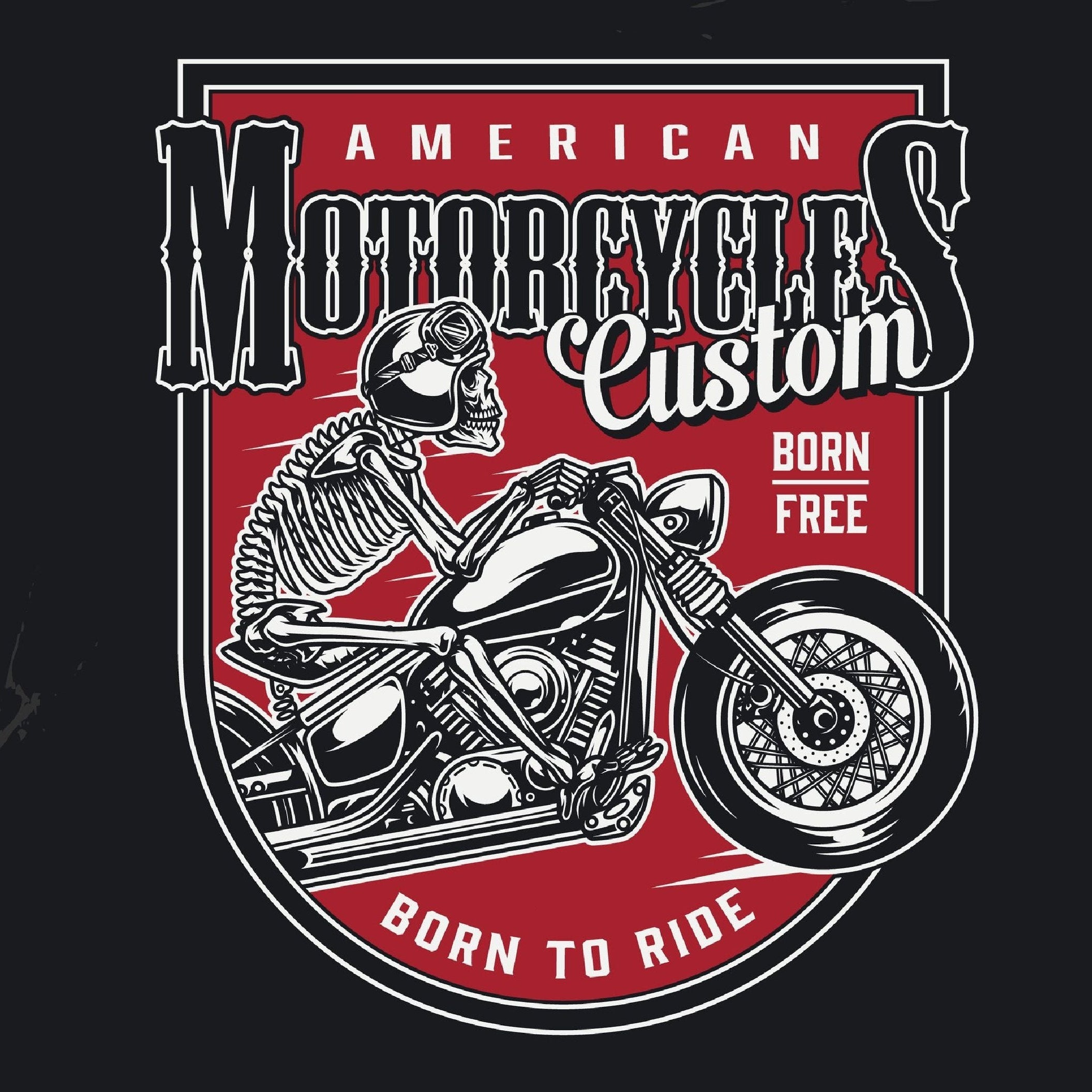 HIHATON T-PAITA MUSTA - Born To Ride (4019)