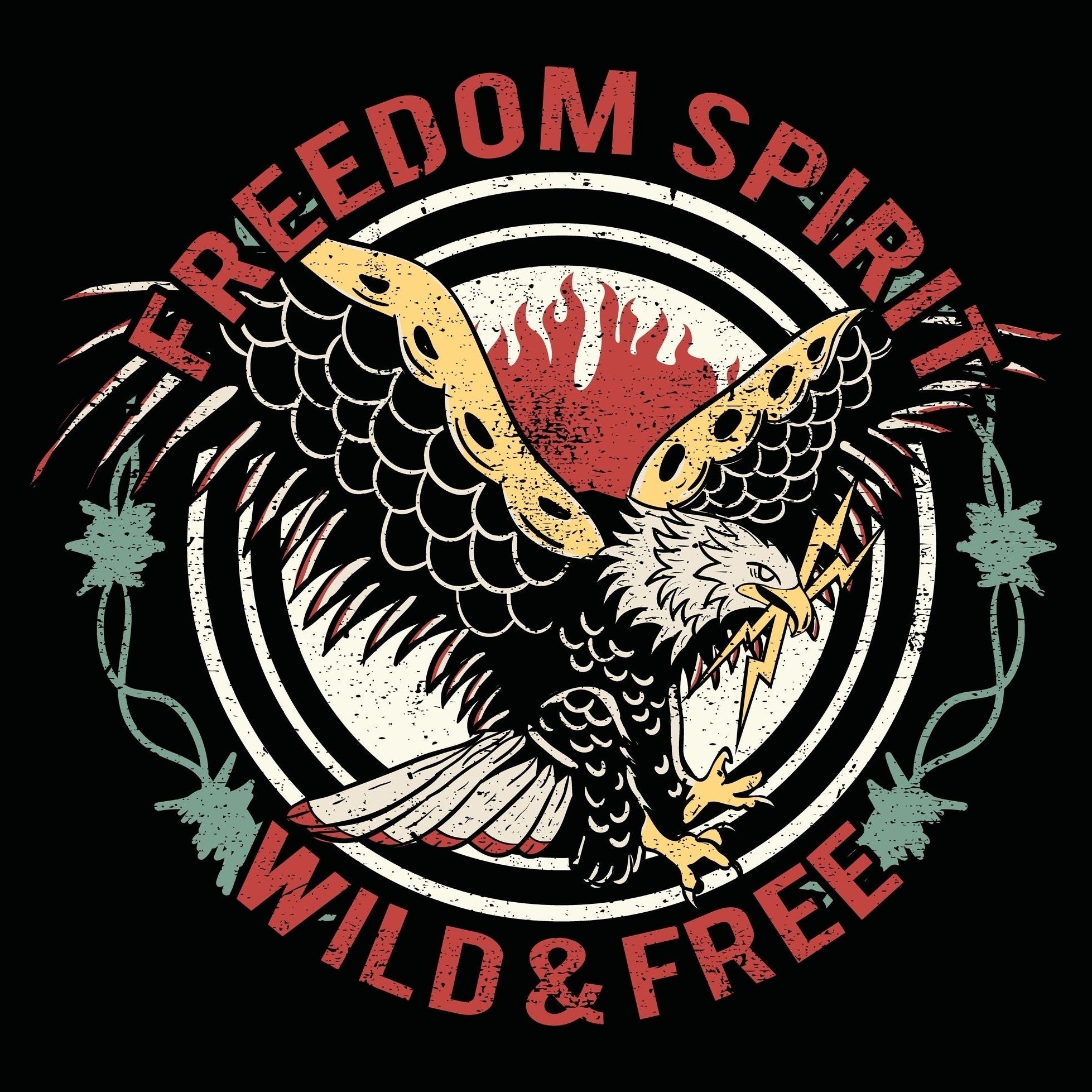 T-PAITA MUSTA - FREEDOM SPIRIT