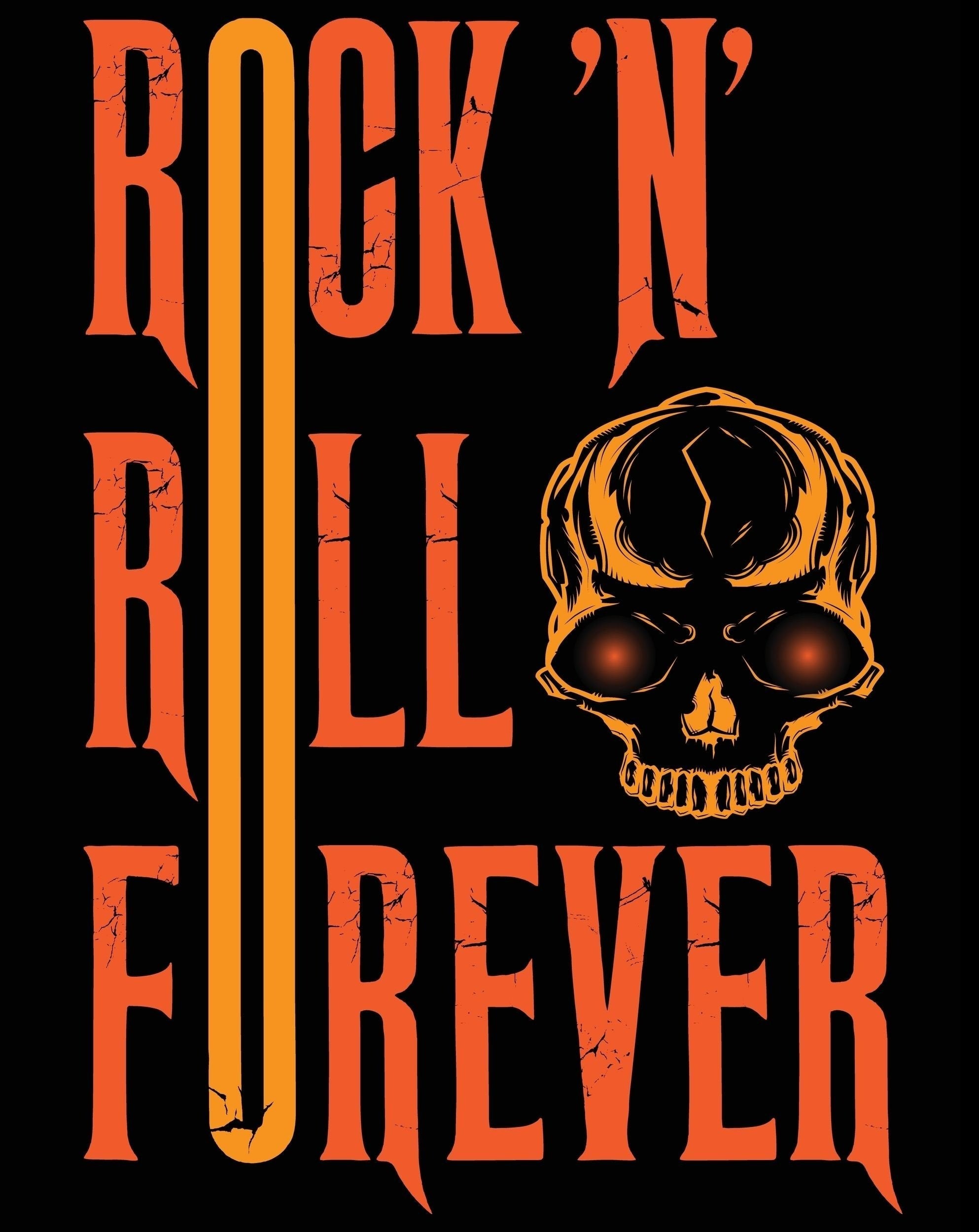 HIHATON T-PAITA MUSTA - Rock 'N' Roll Forever