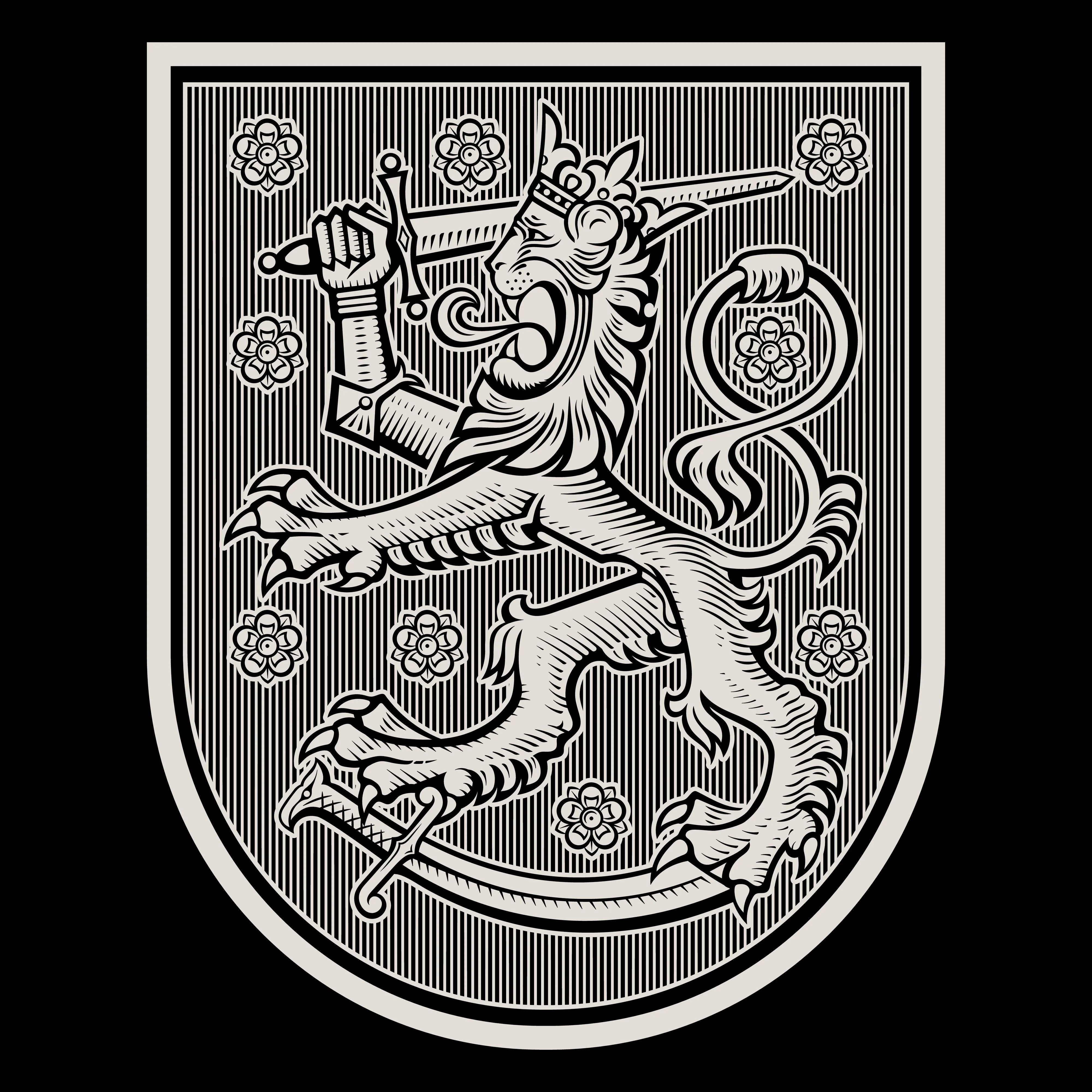 HIHATON T-PAITA - SUOMI LEIJONA RETRO (2948)