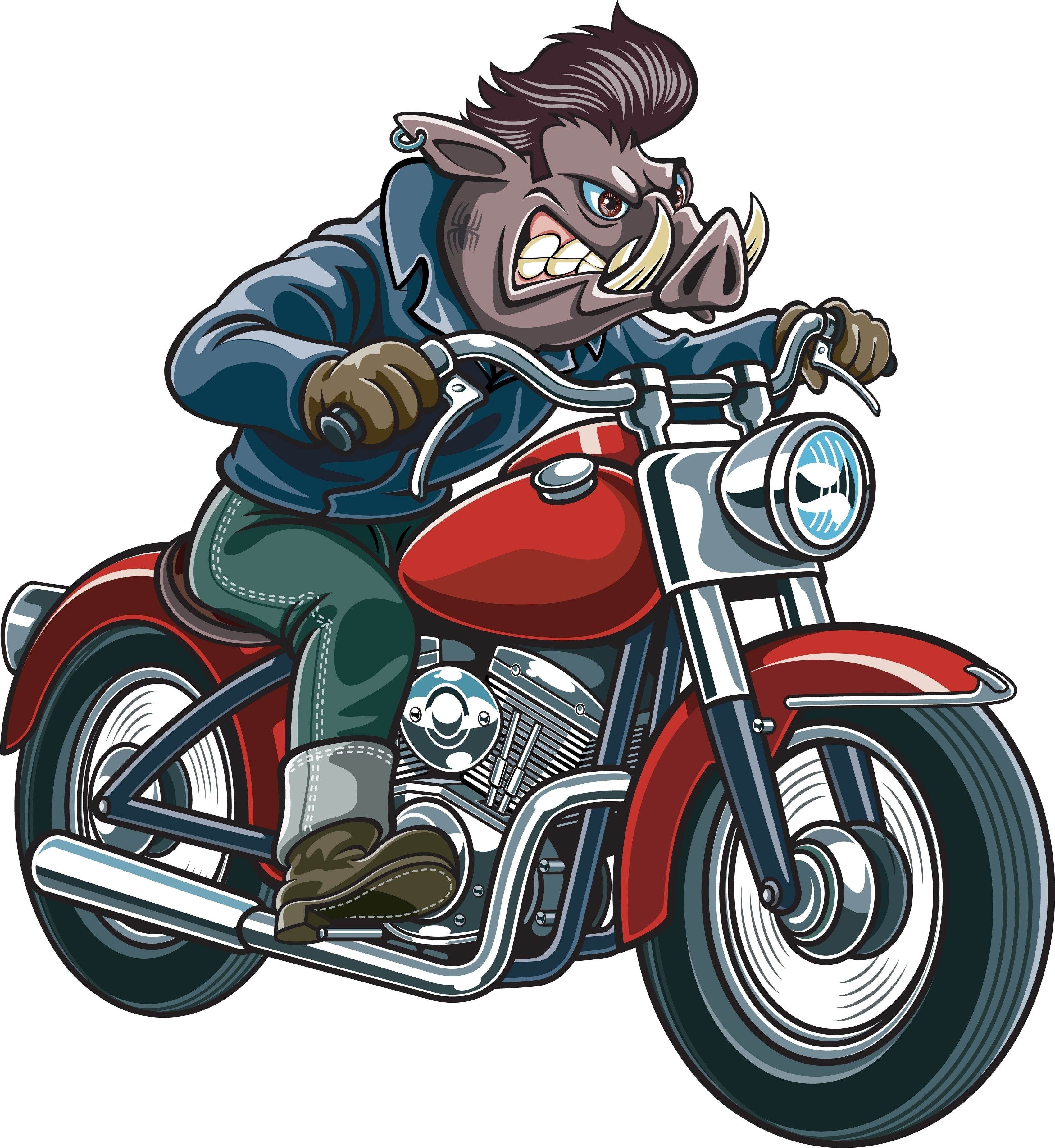 PAITAKUVA - BIKER PIG (3091)