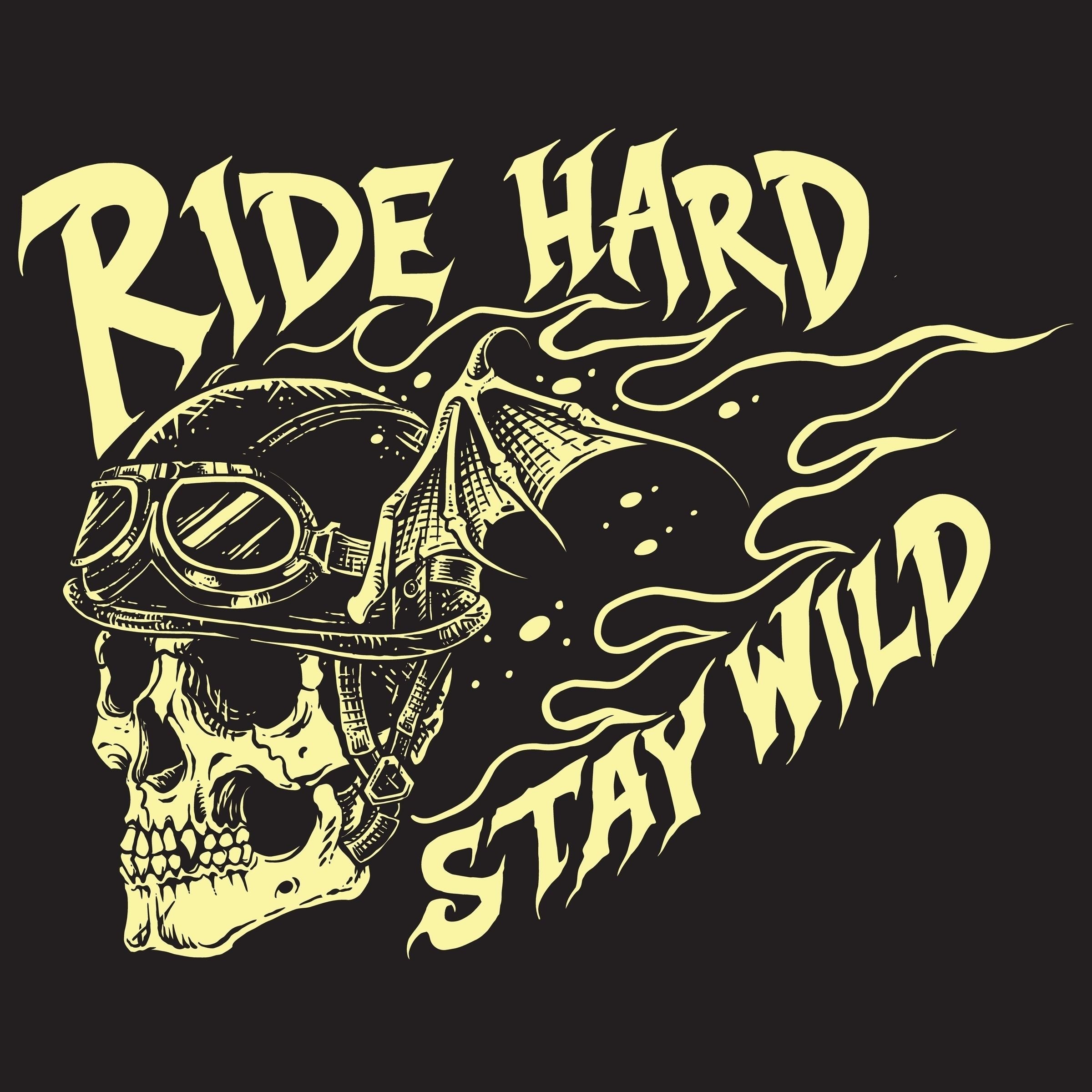 T-PAITA MUSTA - Ride Hard Stay Wild (4011)