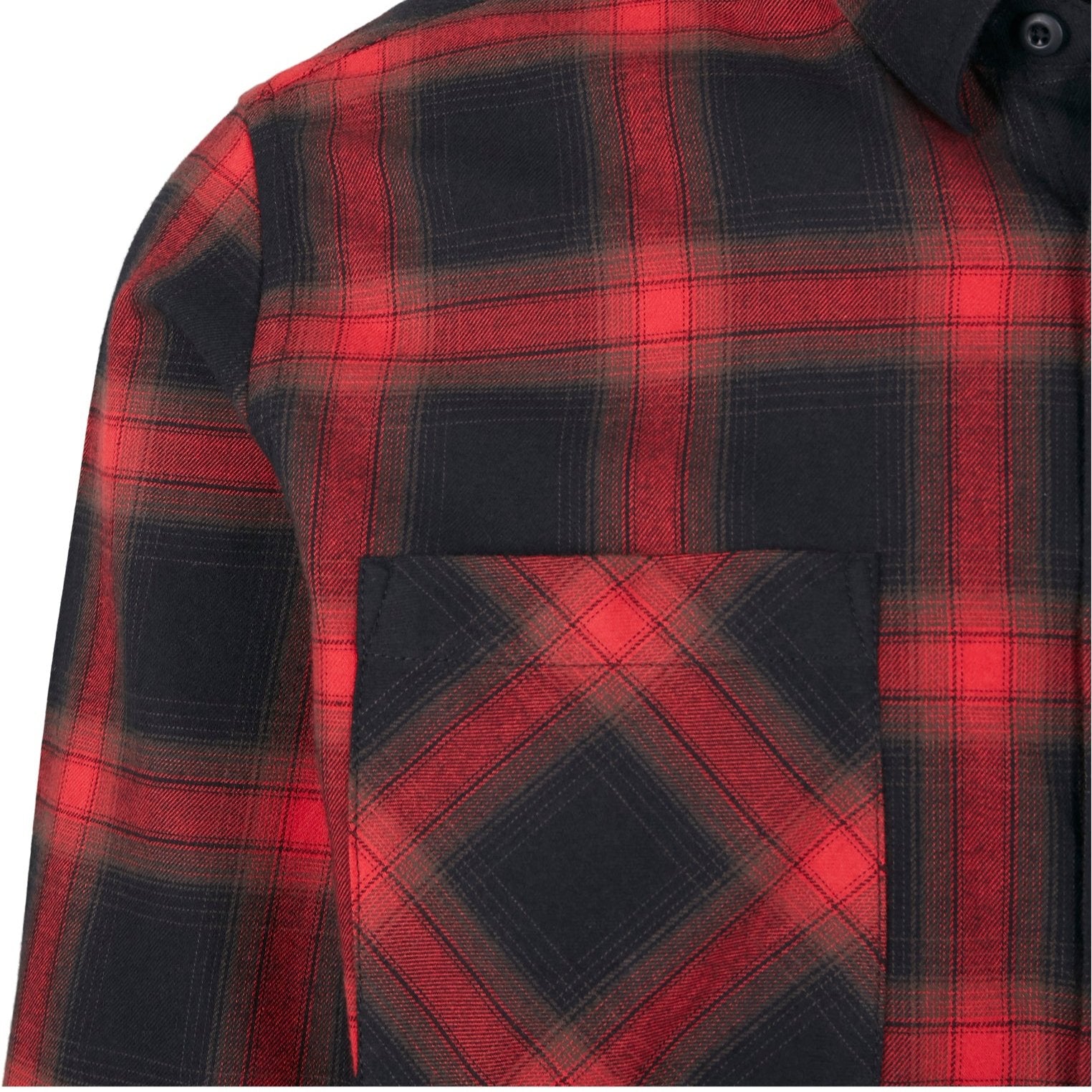 KAULUSPAITA - Checked Flanell Shirt BLACK/RED - URBAN CLASSICS