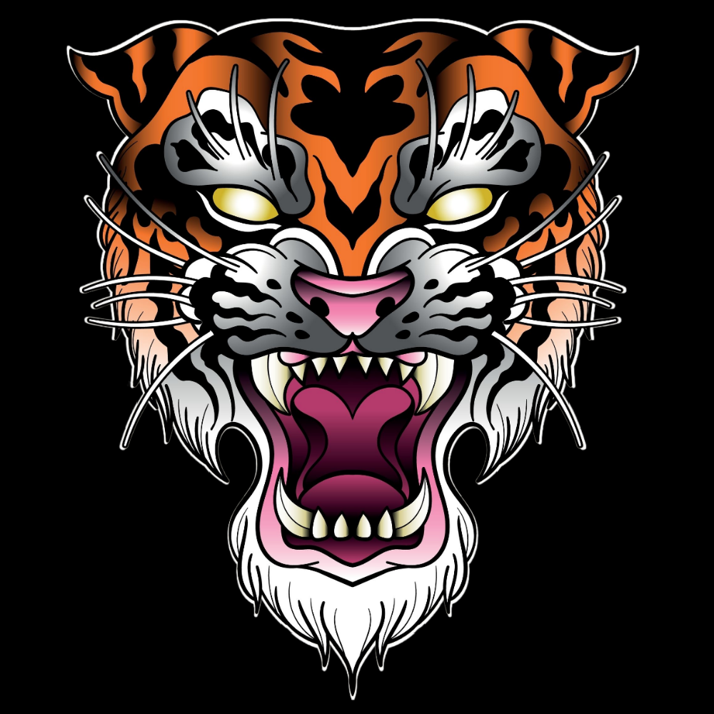 T-PAITA MUSTA - Tiger Rage (3257)