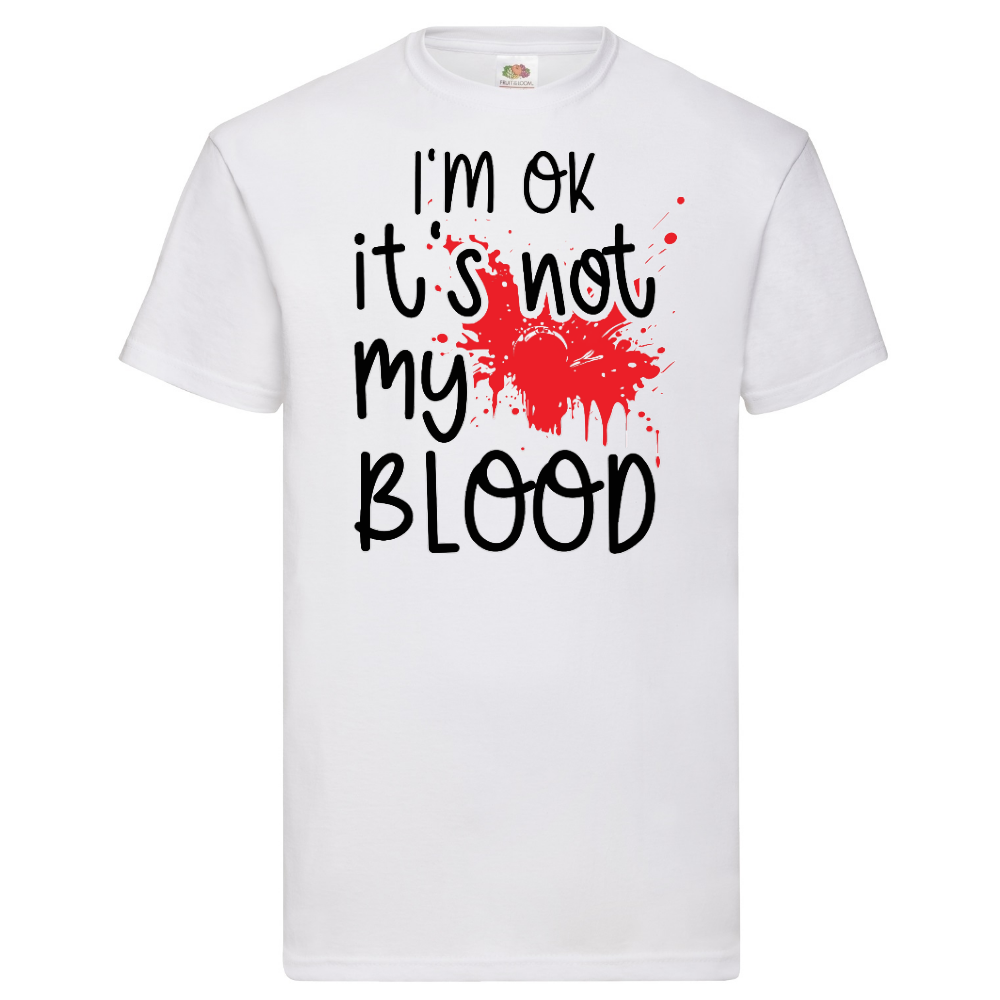 T-PAITA VALKOINEN - NOT MY BLOOD (3075)