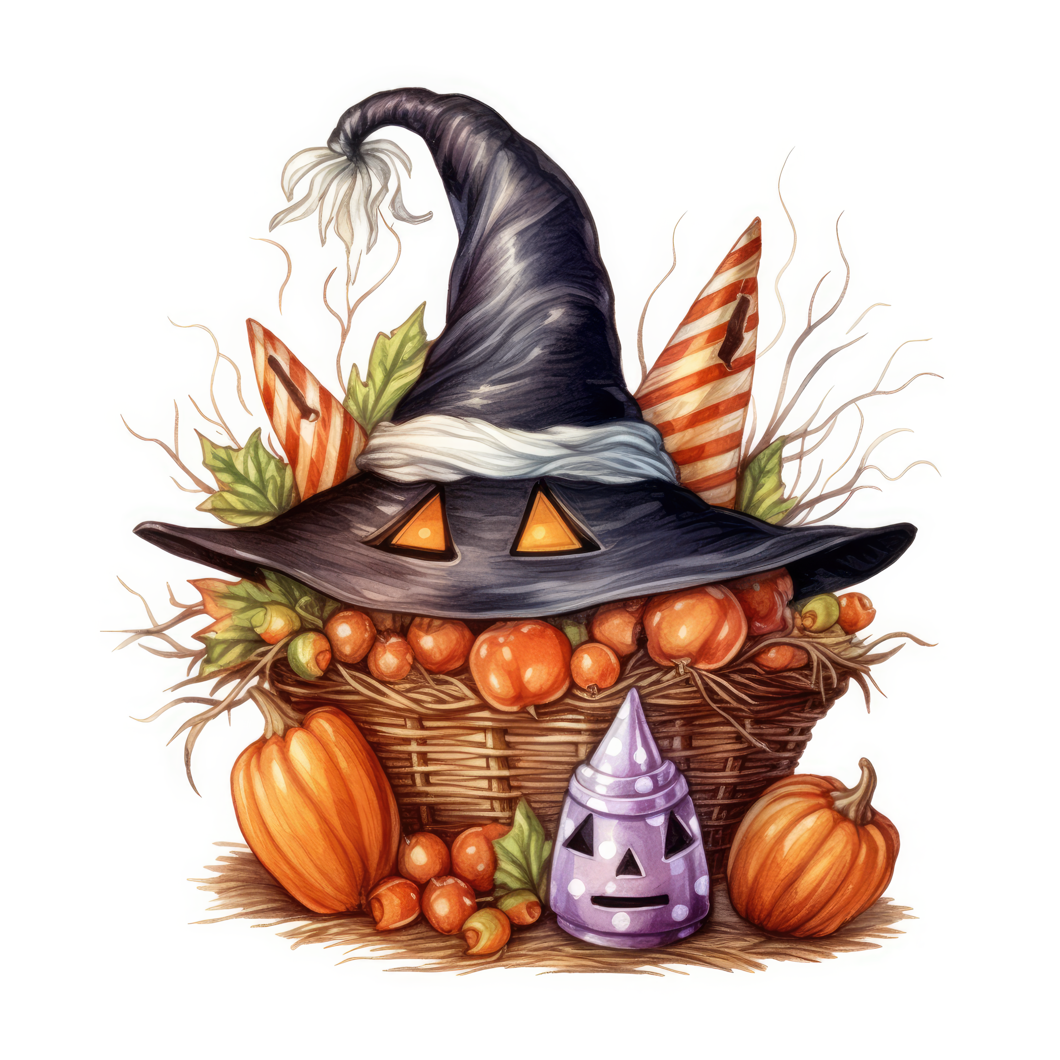 Witchs hat with candy basket magical 1 (paitakuva)