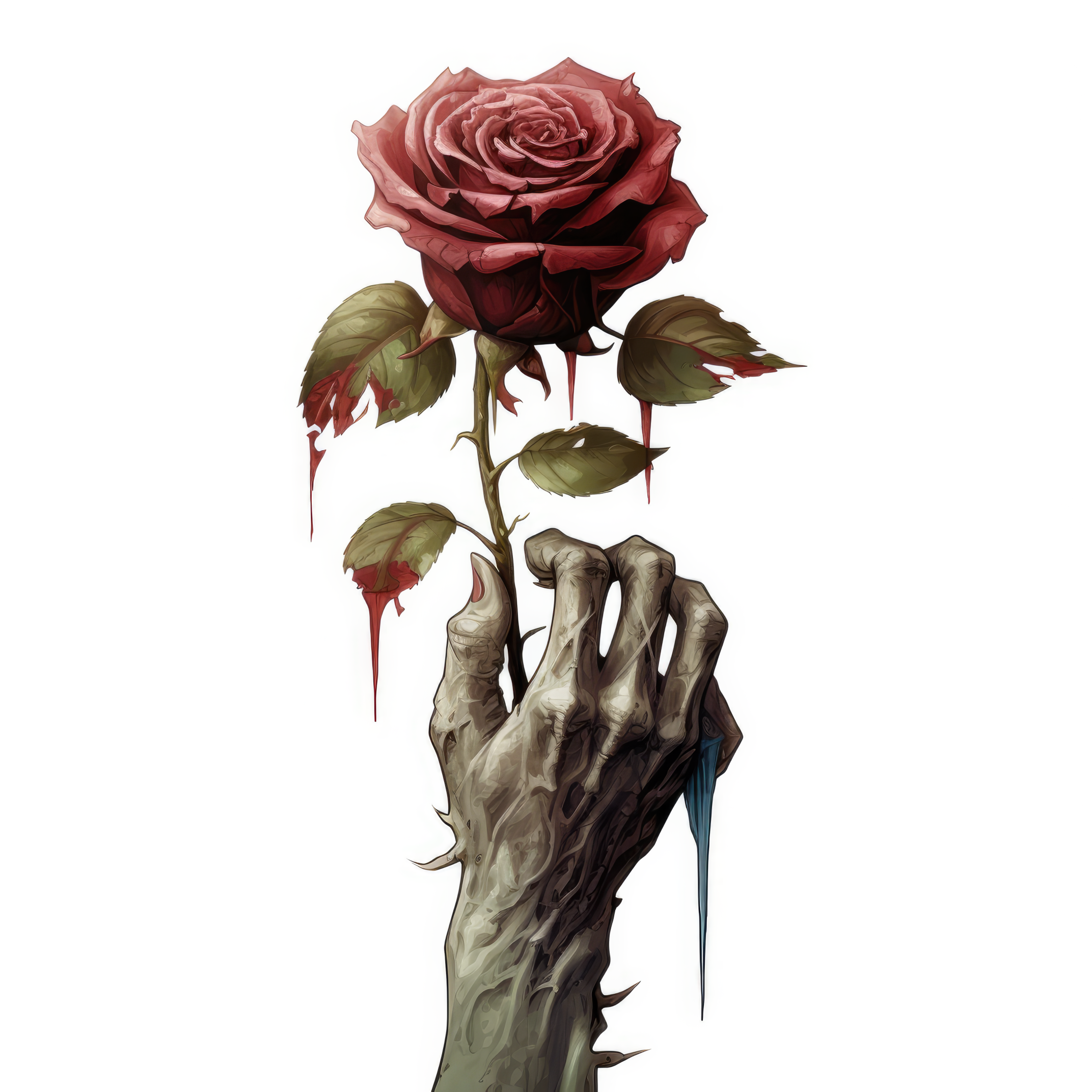 Zombie hand with a rose 2 (paitakuva)