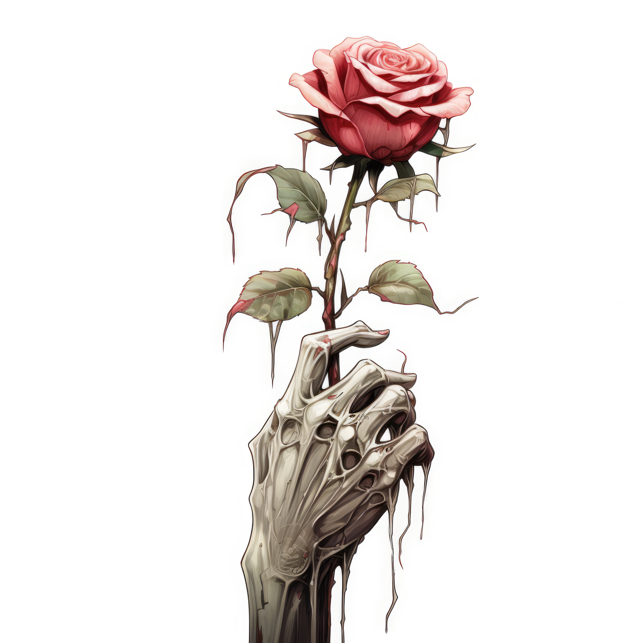 Zombie hand with a rose (paitakuva)