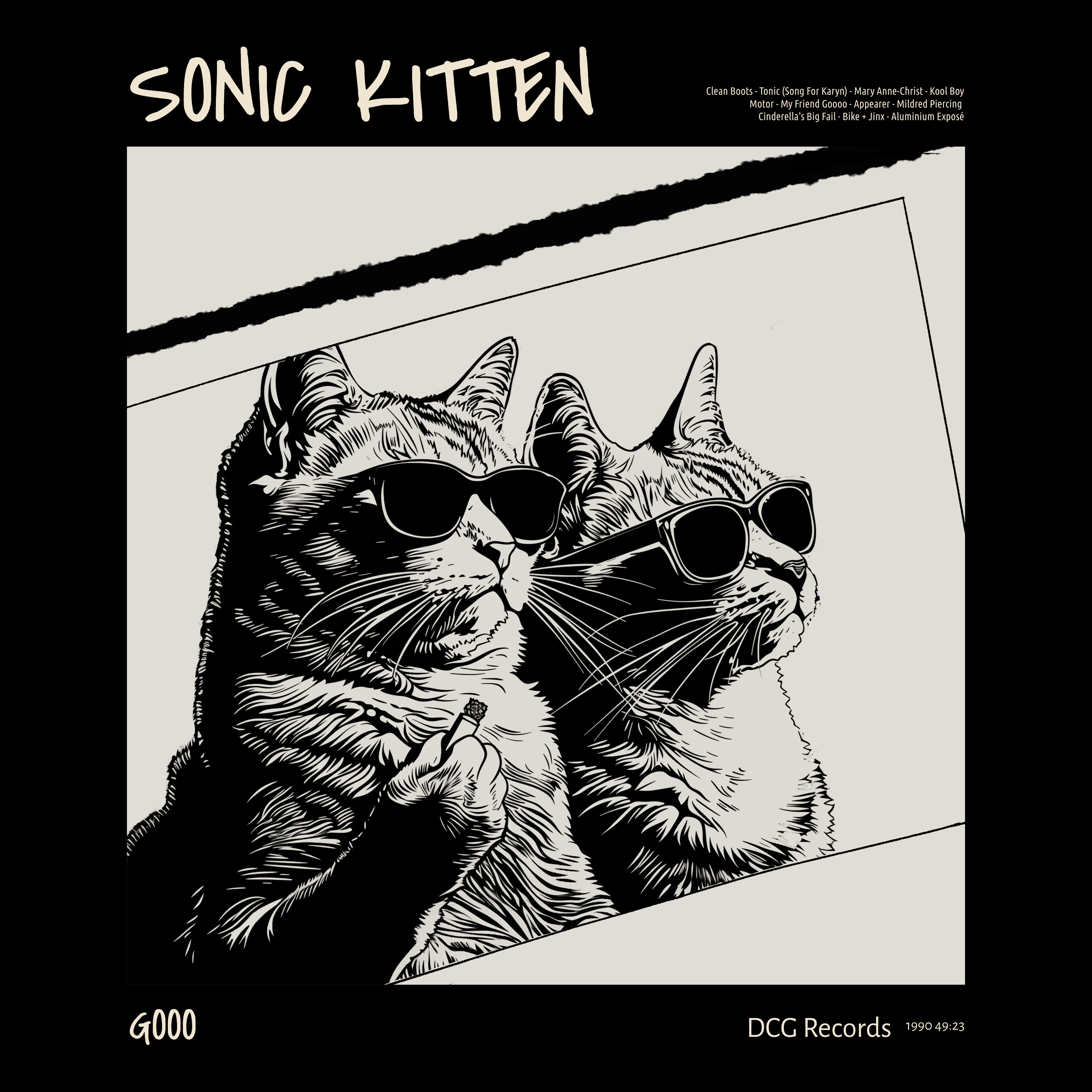 T-PAITA MUSTA - SONIC KITTEN (2946)