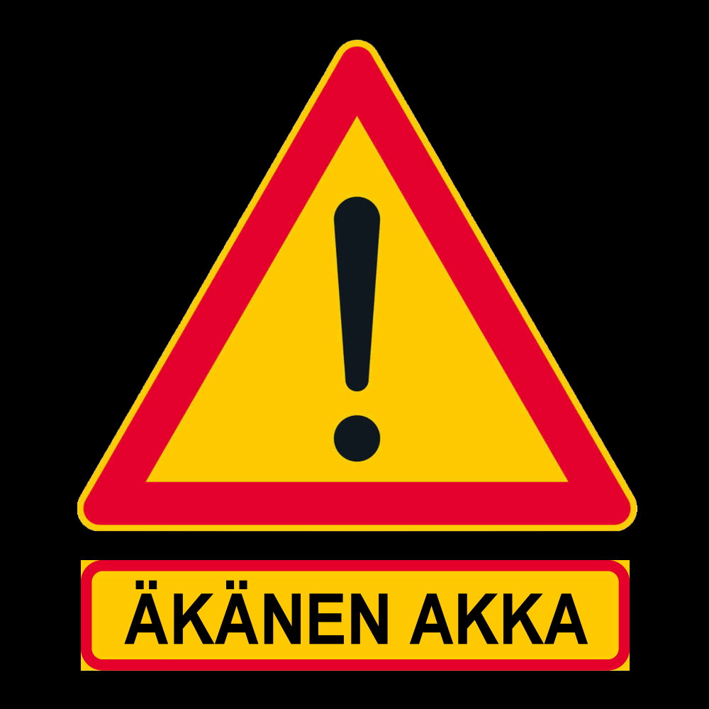 T-paita musta - Äkänen akka (00 950)