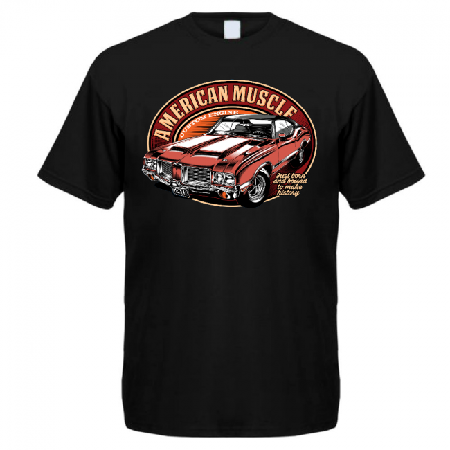 CUSTOM T-PAITA musta -  AMERICAN MUSCLE (00 2495)