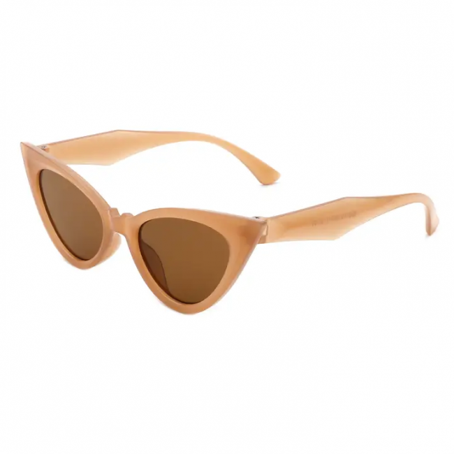 AURINKOLASIT - Women Retro High Pointed Fashion Vintage Cat Eye Sunglasses brown