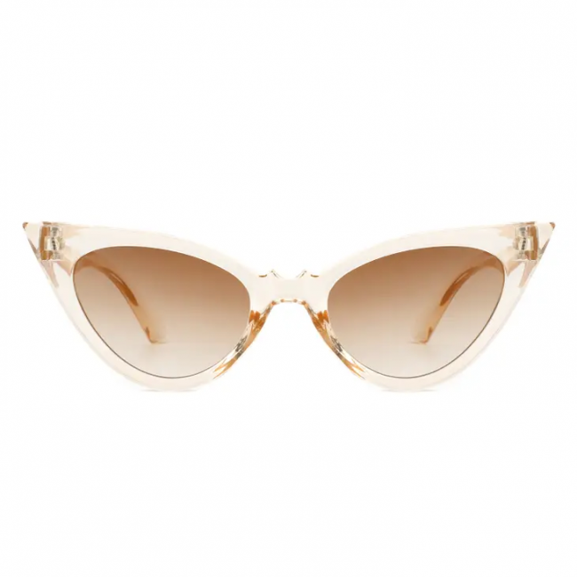 AURINKOLASIT - Women Retro High Pointed Fashion Vintage Cat Eye Sunglasses white