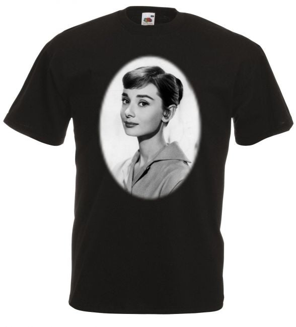 T-PAITA MUSTA - AUDREY HEPBURN PROFILE (80A443)