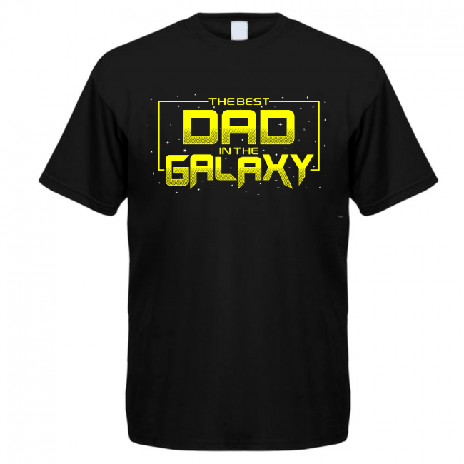 T- PAITA musta - THE BEST DAD IN THE GALAXY (00 201)