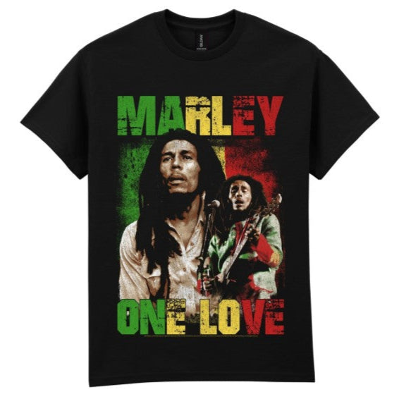 T-PAITA musta - Bob Marley One Love Stage