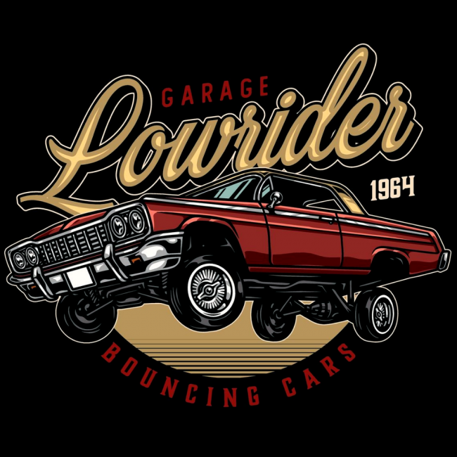 RETRO CAR HUPPARI MUSTA - GARAGE LOWRIDER (00 312)