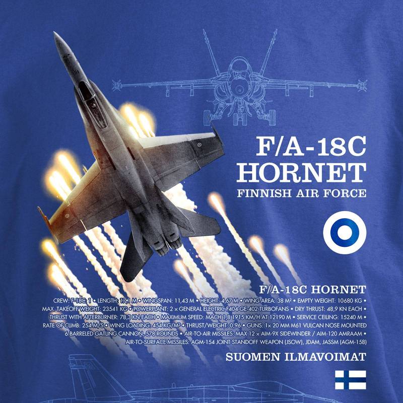 T-PAITA sininen - DC F/A-18 Hornet