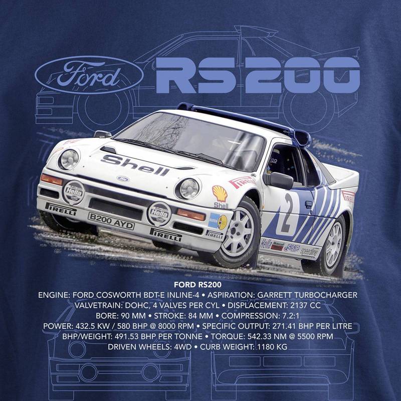 T-PAITA RALLI sininen - DC Ford RS200