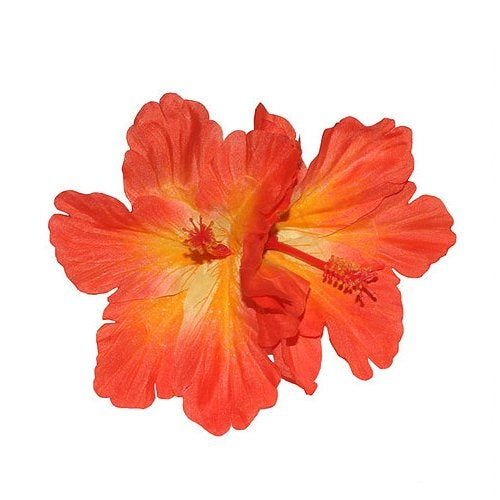 Debra Double Orange Hibiscus Hair Flower