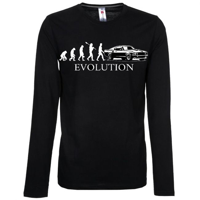 PITKÄHIHAINEN T-PAITA musta - EVOLUTION MUSTANG - PINETA