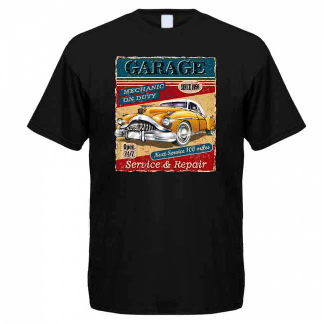 CUSTOM T-PAITA musta - GARAGE MECHANIC (00 2585)