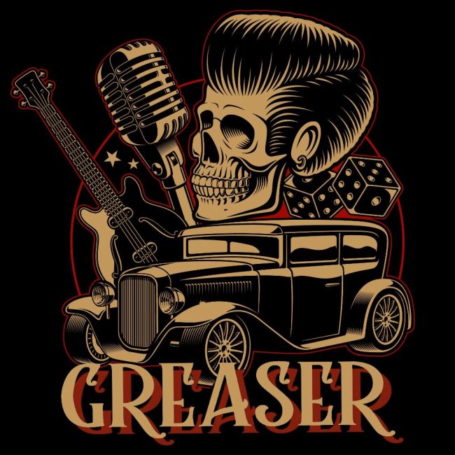 VETOKETJUHUPPARI musta - GREASER - SPEED KINGS  (00 115)