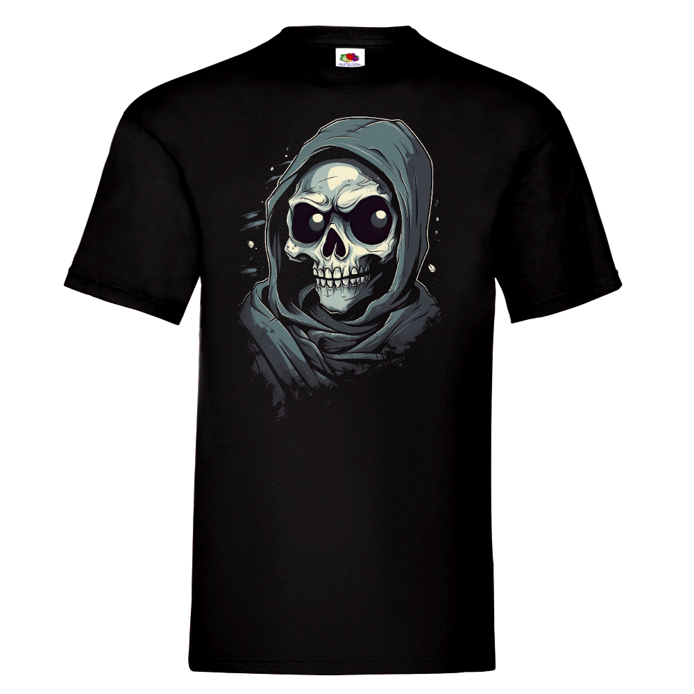 T-PAITA MUSTA - Cartoon Phantom skull