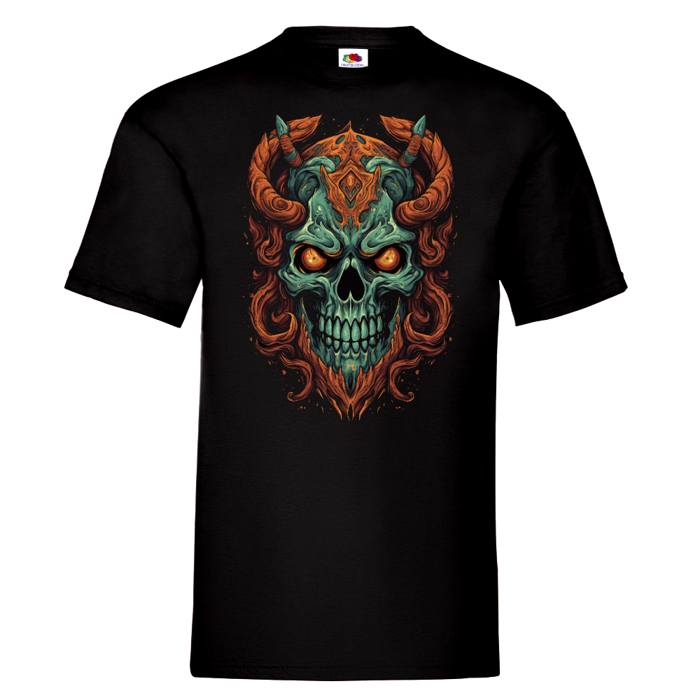 T-PAITA MUSTA - Cartoon Demon skull