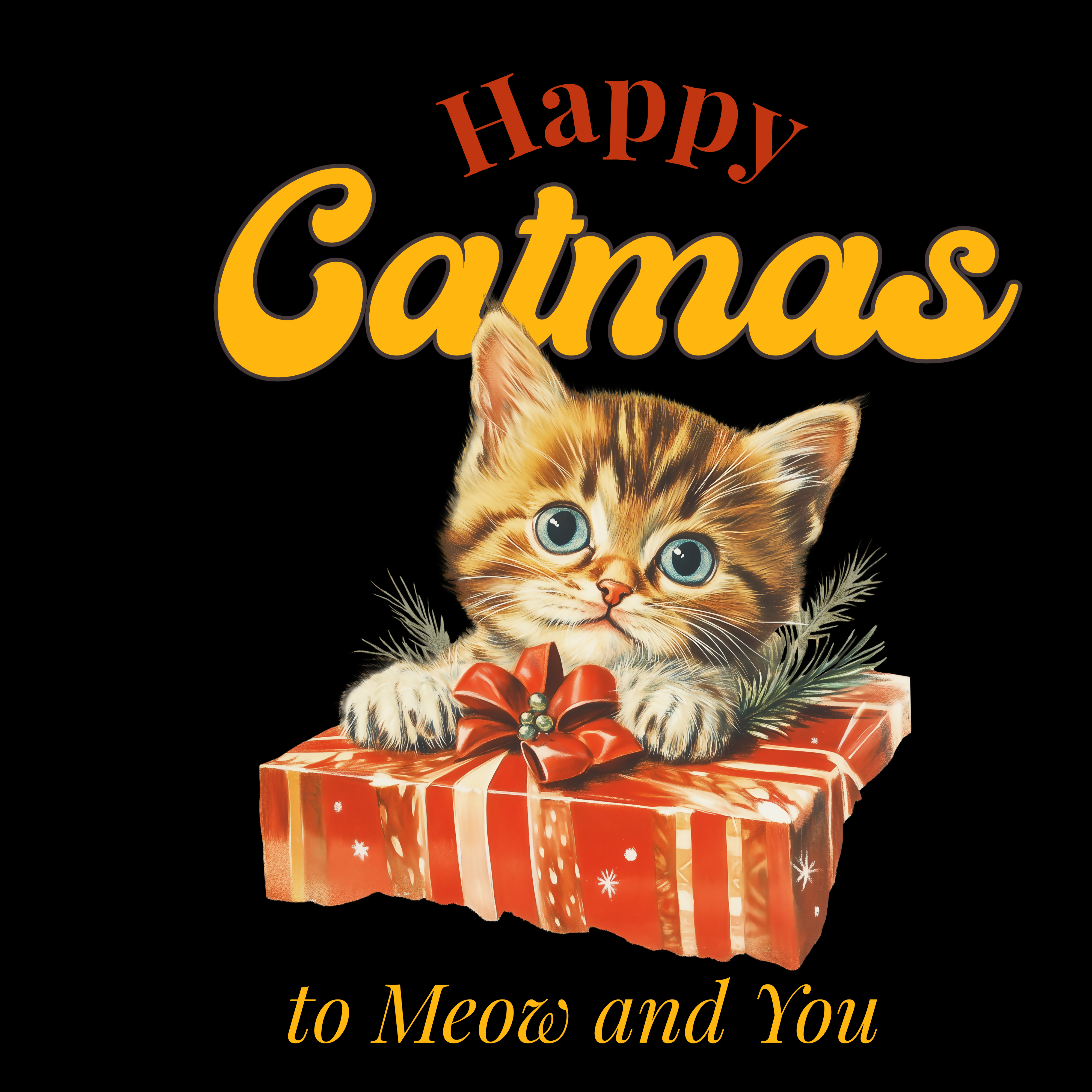 JOULUPAITA musta - HAPPY CATMAS