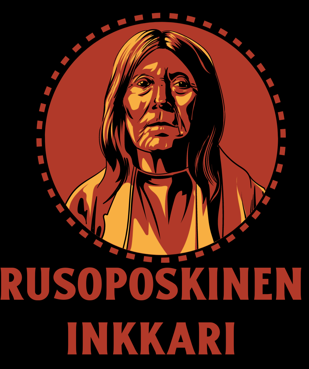 T-PAITA MUSTA - RUSOPOSKINEN INKKARI - KAMALA LUONNE (2921)