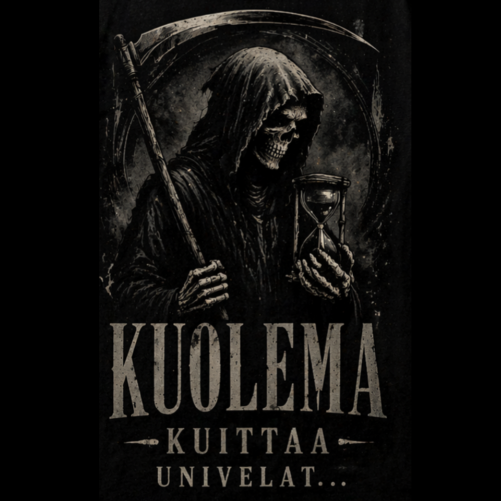 T-PAITA MUSTA - KUOLEMA KUITTAA UNIVELAT